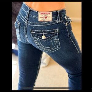 True Religion Bootcut Mid-Rise Lightly Distressed Jeans